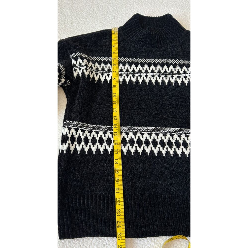 Christian Siriano NY Sweater Women's Pullover B/W Soft Chenille Mock Neck Large - Picture 4 of 7